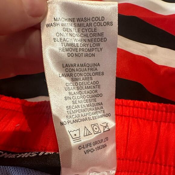 Chemistry Mens Size Medium NASA Red White and Blue Swim Trunks NWT - Picture 5 of 7